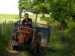 Roger working on the farm